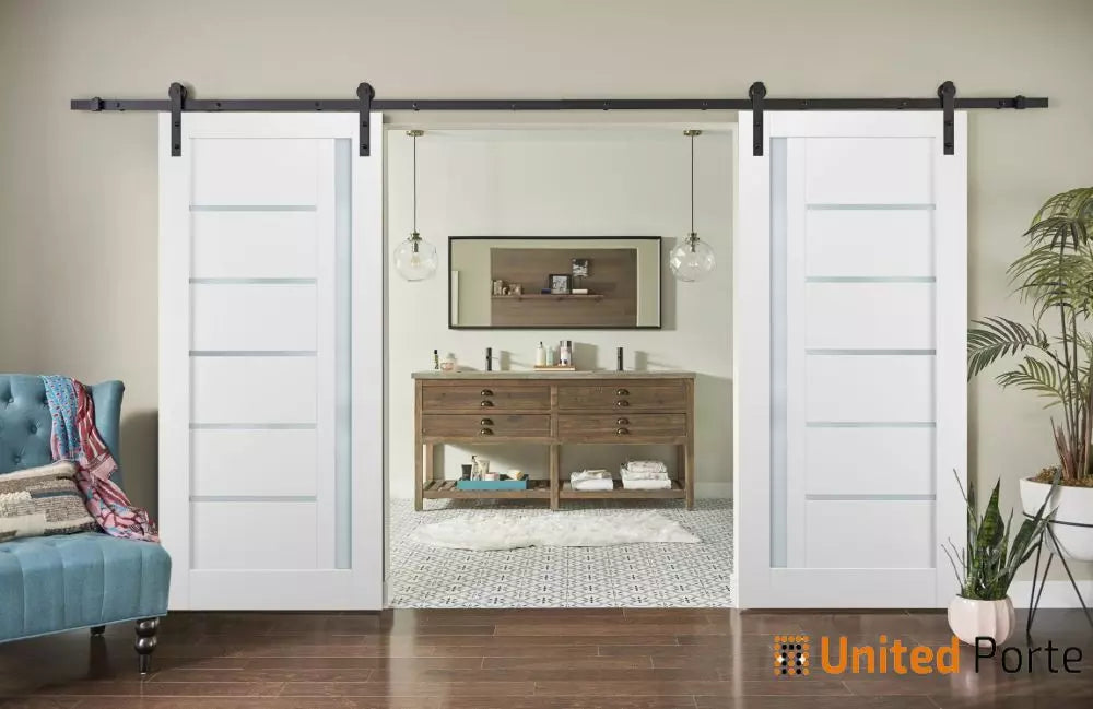 Sturdy Barn Door with Frosted Glass | Solid Panel Interior Doors | Buy Doors Online