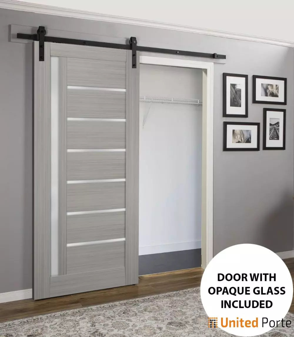 Sturdy Barn Door with Frosted Glass | Solid Panel Interior Doors | Buy Doors Online