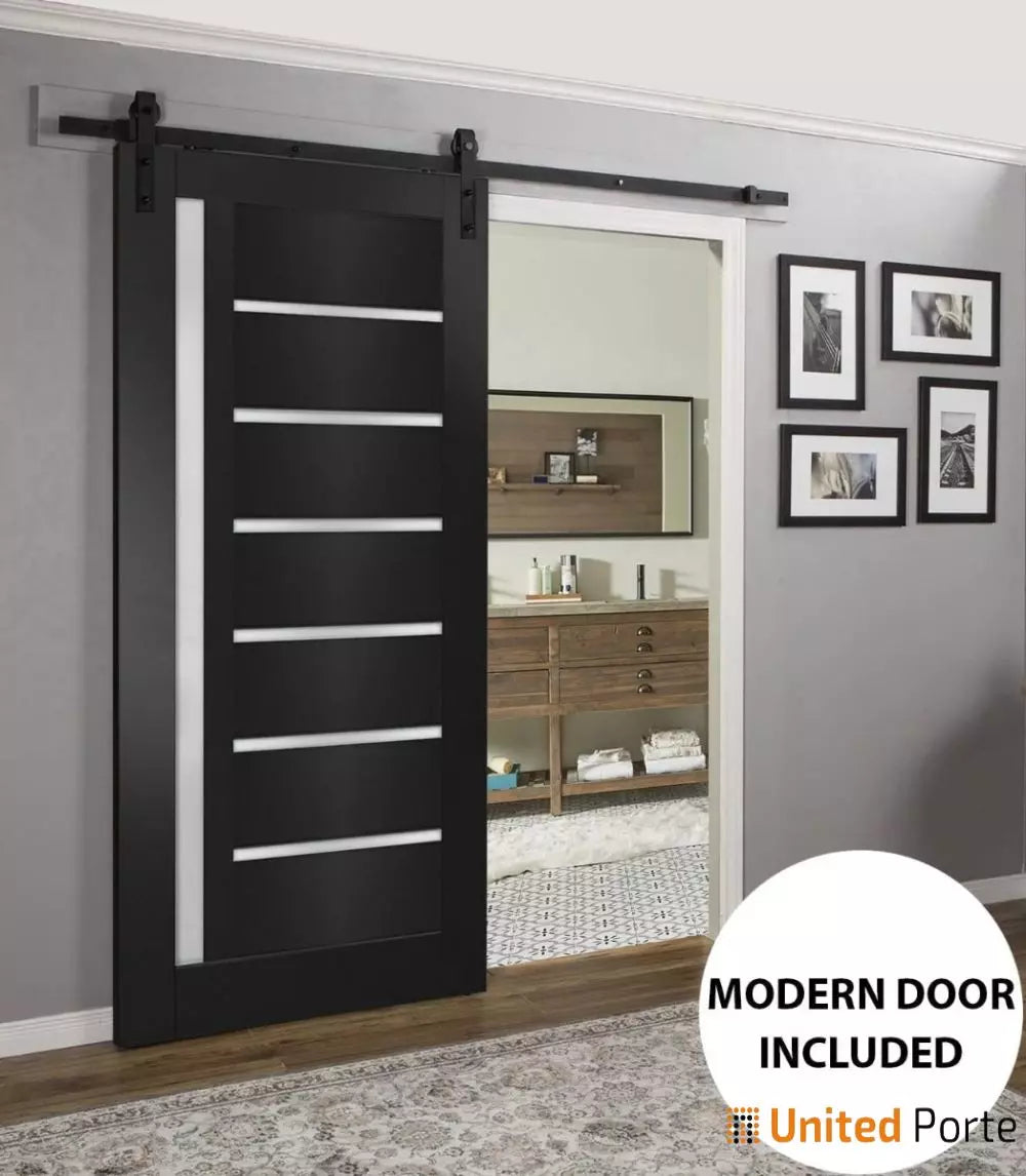 Sturdy Barn Door with Frosted Glass | Solid Panel Interior Doors | Buy Doors Online