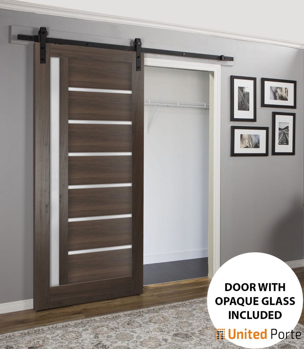 Sturdy Barn Door with Frosted Glass | Solid Panel Interior Doors | Buy Doors Online