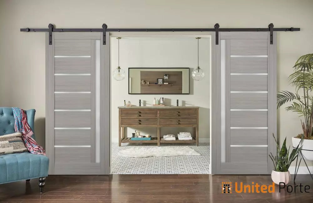 Sturdy Barn Door with Frosted Glass | Solid Panel Interior Doors | Buy Doors Online