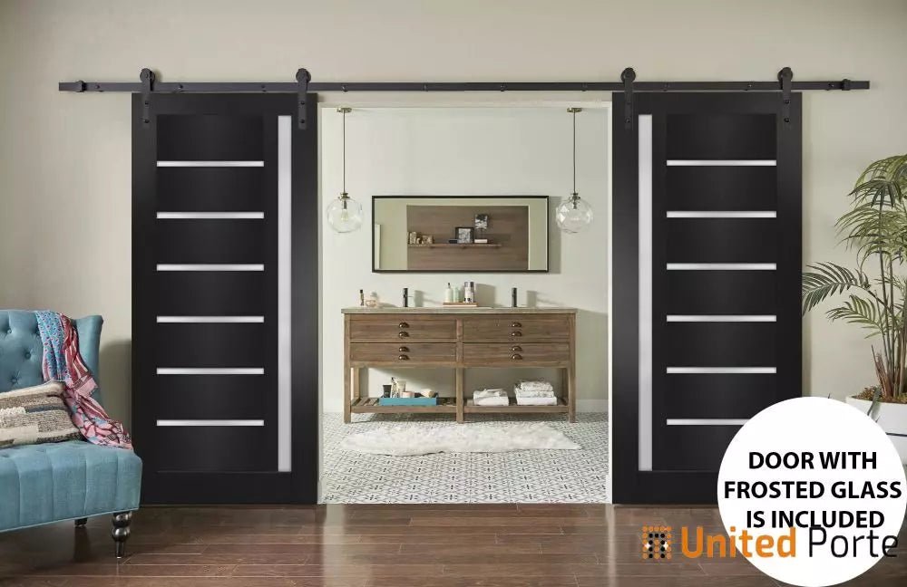 Sturdy Barn Door with Frosted Glass | Solid Panel Interior Doors | Buy Doors Online