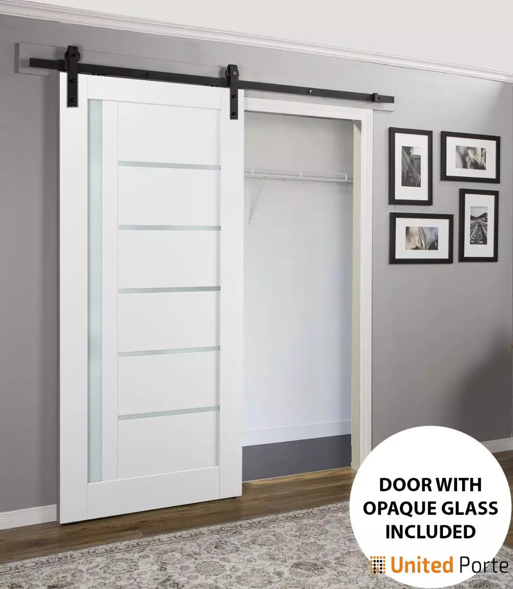 Sturdy Barn Door with Frosted Glass | Solid Panel Interior Doors | Buy Doors Online