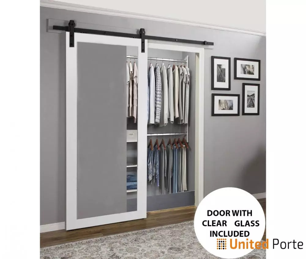 Sturdy Barn Door with Mirror | Modern Solid Panel Interior Doors I Buy Doors Online