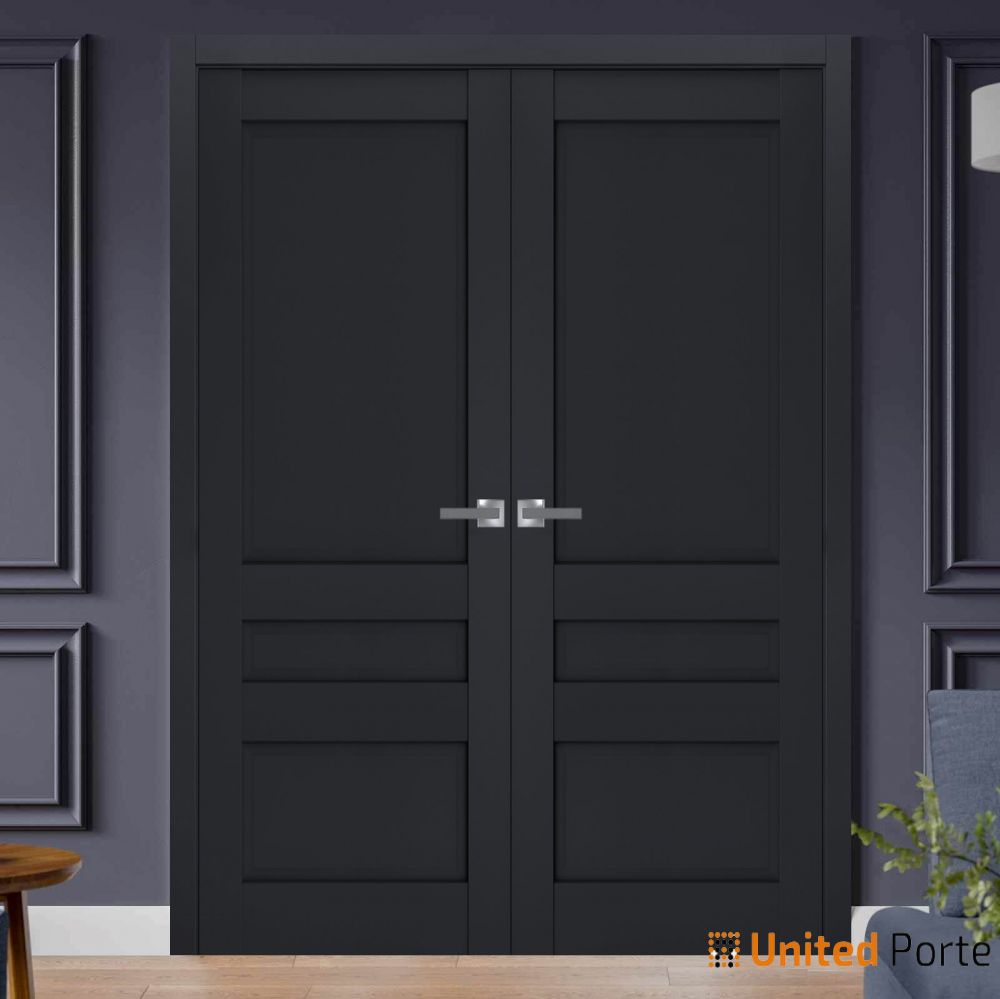 Swing Interior Solid French Door with Decorative Panels | Bathroom Bedroom Sturdy Doors | Buy Doors Online