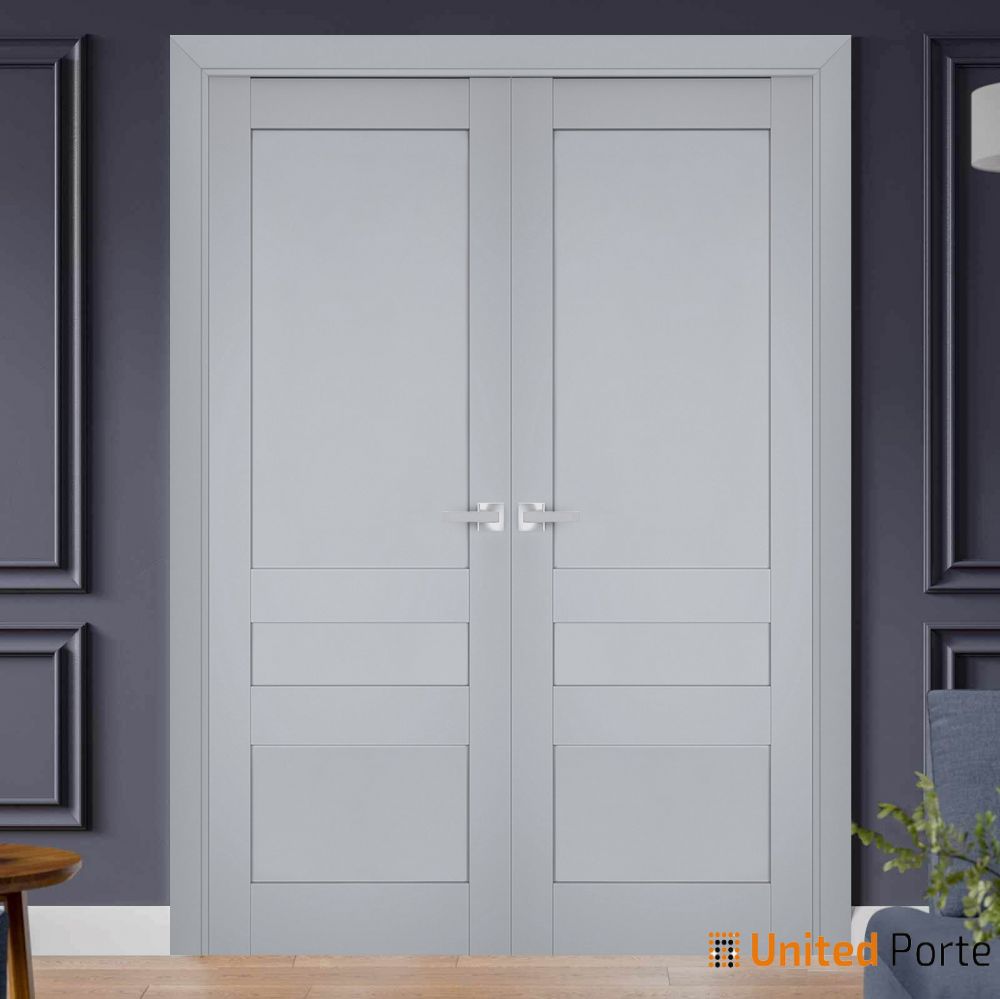 Swing Interior Solid French Door with Decorative Panels | Bathroom Bedroom Sturdy Doors | Buy Doors Online
