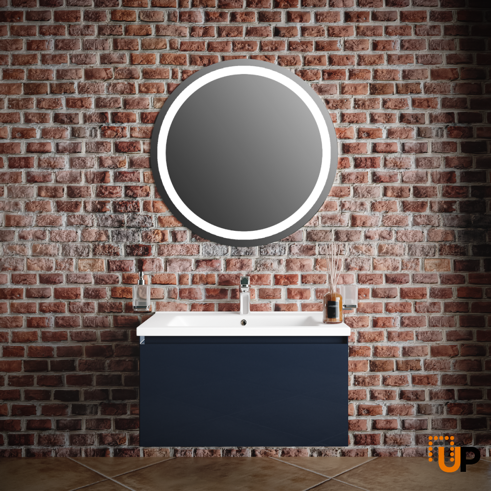 Modern Wall-Mount Bathroom Vanity with Washbasin | Magic Anthracite Gloss Collection | Non-Toxic Fire-Resistant MDF | Buy Vanity Online