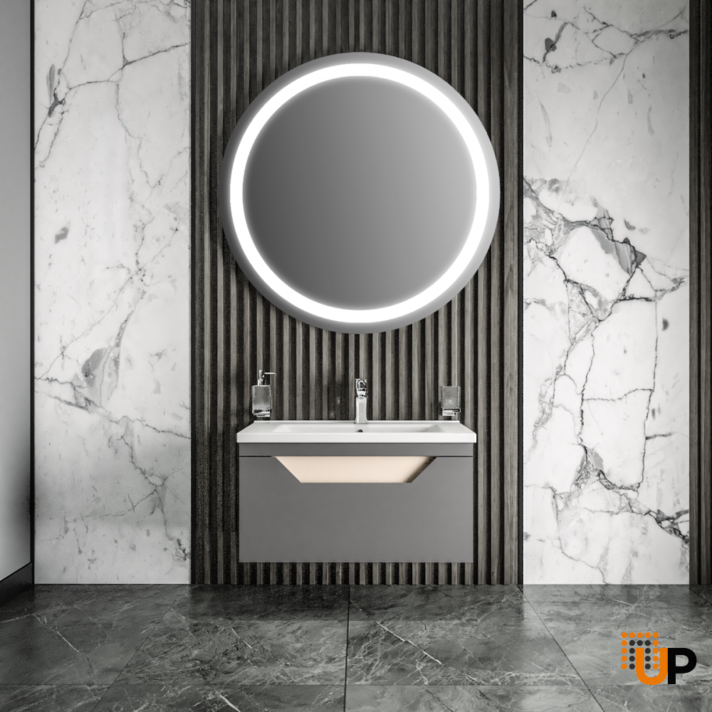 Modern Wall-Mount Bathroom Vanity with Washbasin | Troy Collection | Non-Toxic Fire-Resistant MDF | Buy Vanity Online