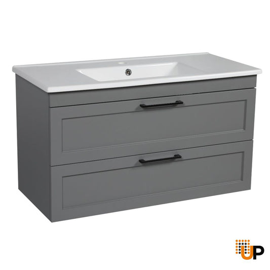 Modern Wall-Mount Bathroom Vanity with Washbasin | Palm Beach Collection | Non-Toxic Fire-Resistant MDF-26" | Buy Vanity Online