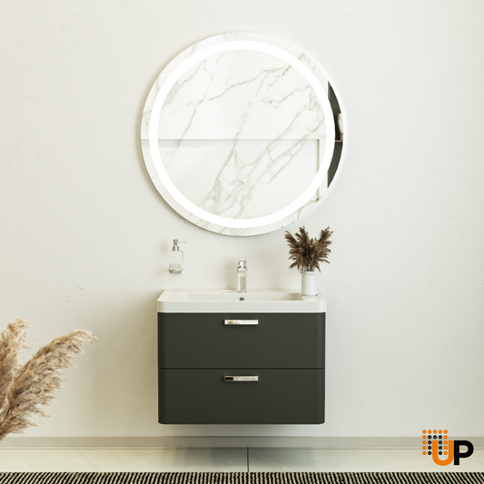 Modern Wall-Mounted Bathroom Vanity with Washbasin | Fiona Collection | Non-Toxic Fire-Resistant MDF "24 | Buy Vanity Online