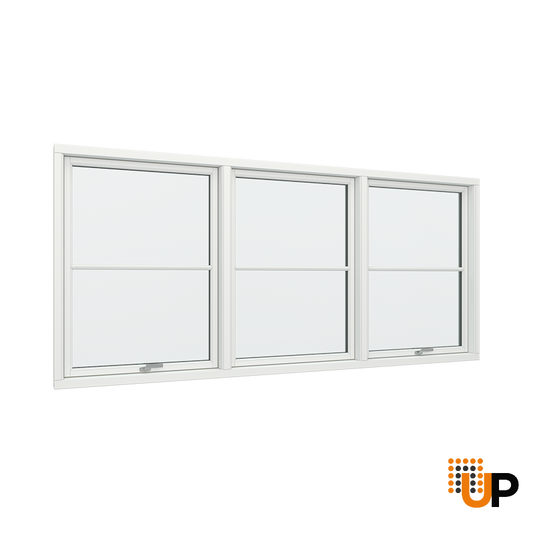 Bay 3 Windows PVC with Top Control | Triple Pane | Transparent Glass | Buy Windows Online