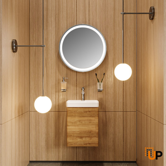 Modern Wall-Mounted Bathroom MINI-Vanity with Washbasin | Comfort Collection | Non-Toxic Fire-Resistant MDF | Buy Vanity Online