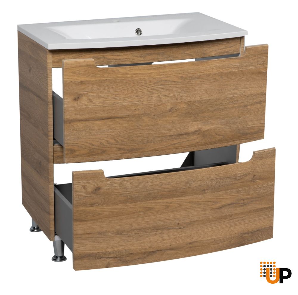 Modern Free Standing Bathroom Vanity with Washbasin | Delux Collection | Non-Toxic Fire-Resistant MDF | Buy Vanity Online