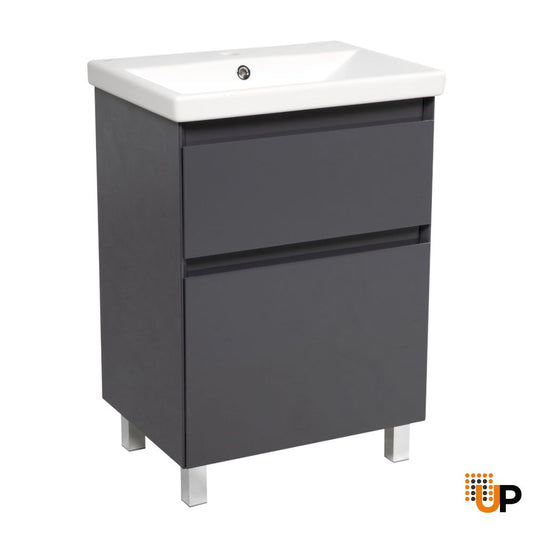 Modern Free standing Bathroom Vanity with Washbasin | Elit Brown Matte Collection | Non-Toxic Fire-Resistant MDF-24" | Buy Vanity Online