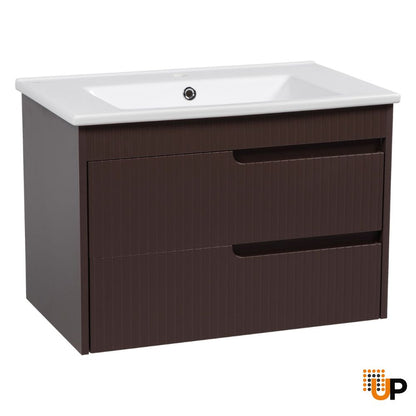 Modern Wall-Mount Bathroom Vanity with Washbasin | Judi Collection | Non-Toxic Fire-Resistant MDF-30"34"40"