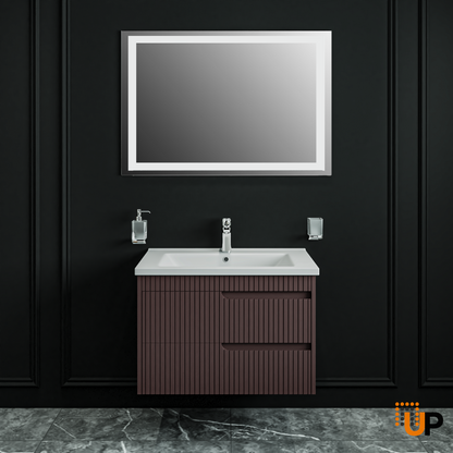 Modern Wall-Mount Bathroom Vanity with Washbasin | Judi Collection | Non-Toxic Fire-Resistant MDF-30"34"40"