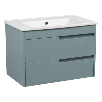 Modern Wall-Mount Bathroom Vanity with Washbasin | Judi Collection | Non-Toxic Fire-Resistant MDF-30"34"40"