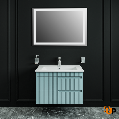 Modern Wall-Mount Bathroom Vanity with Washbasin | Judi Collection | Non-Toxic Fire-Resistant MDF-30"34"40"