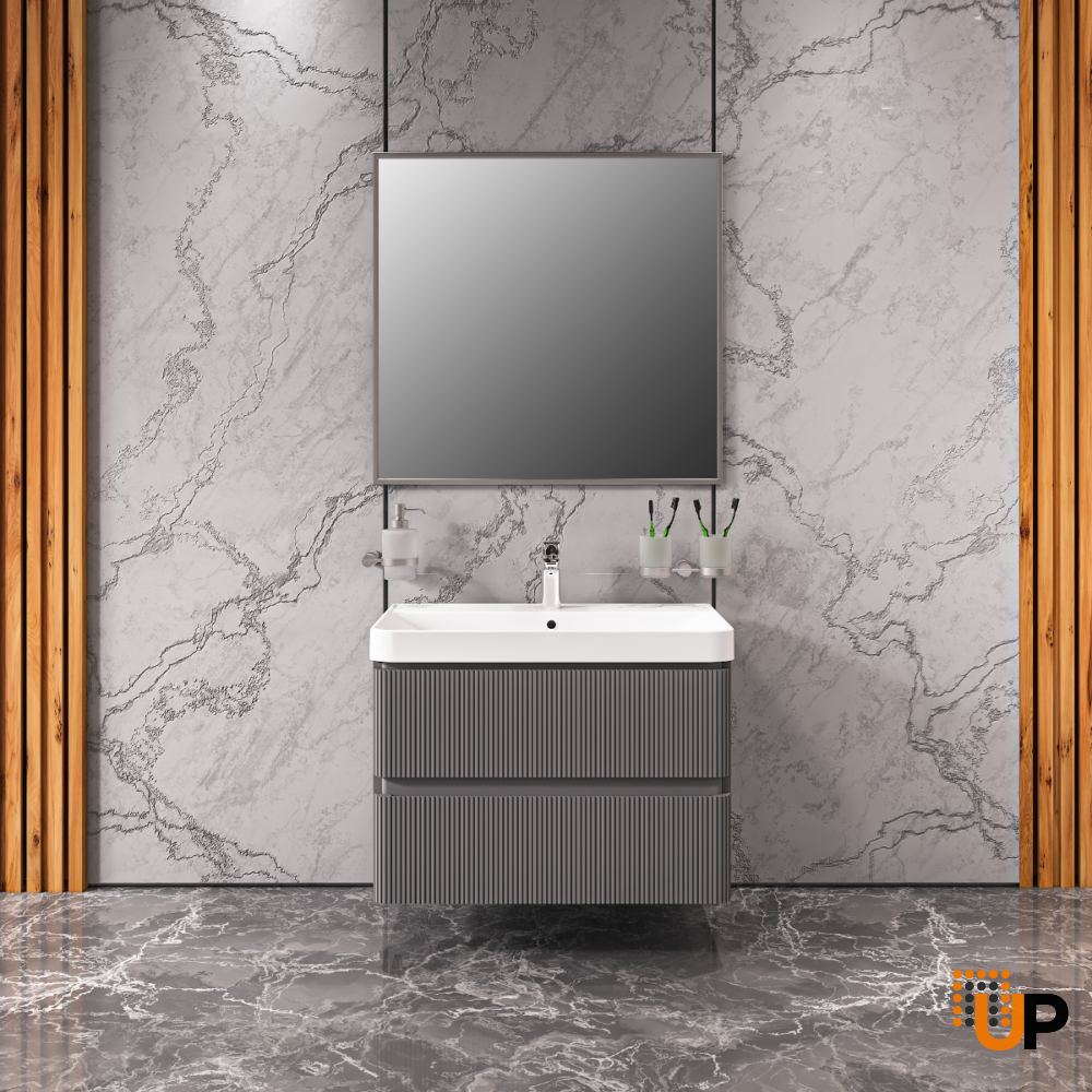 Modern Wall-Mounted Bathroom Vanity with Washbasin | Luxury Collection | Non-Toxic Fire-Resistant MDF | Buy Vanity Online