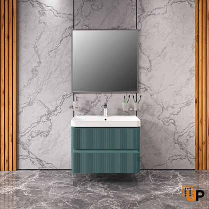 Modern Wall-Mounted Bathroom Vanity with Washbasin | Luxury Collection | Non-Toxic Fire-Resistant MDF | Buy Vanity Online