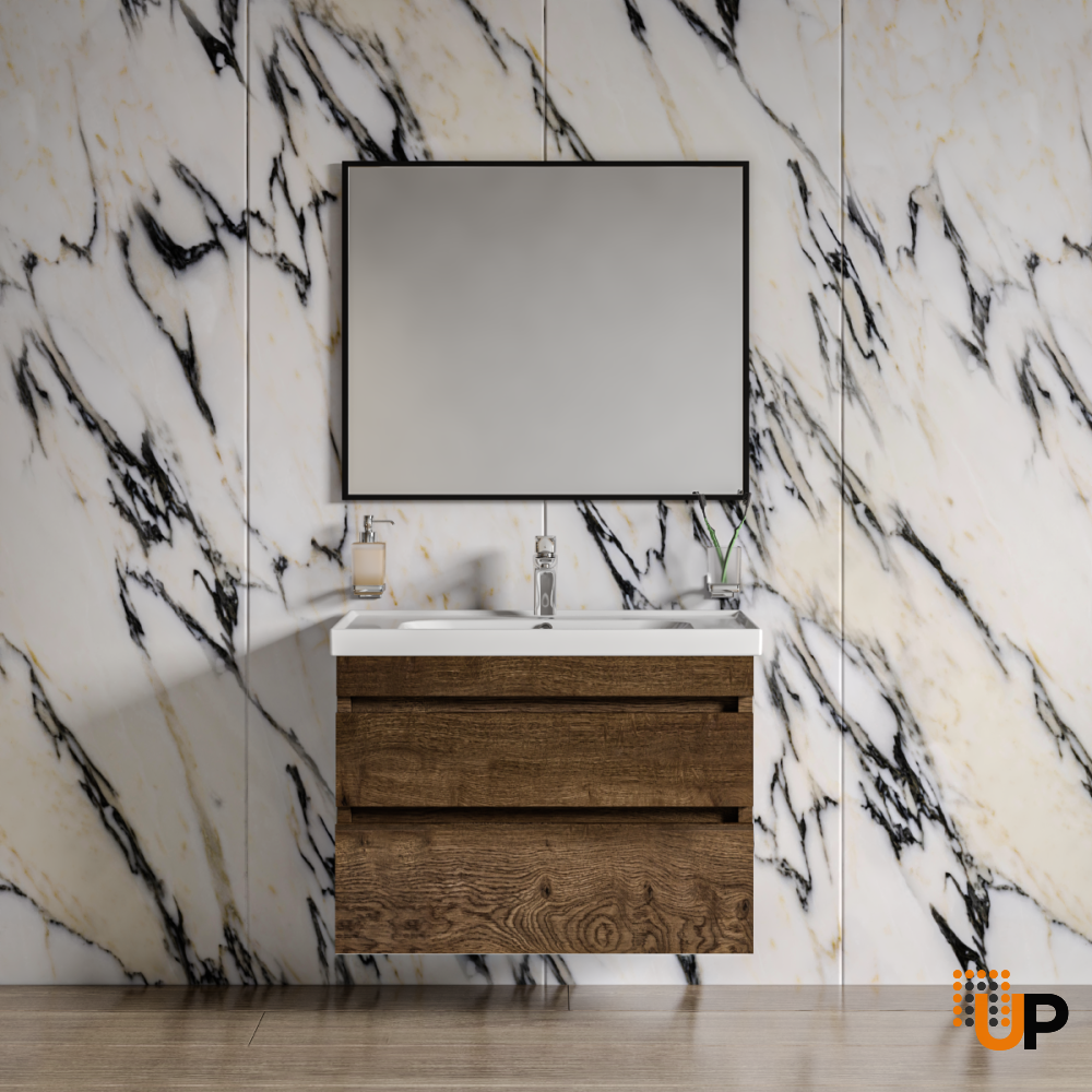 Modern Wall-Mounted Bathroom Vanity with Washbasin | Niagara Collection | Non-Toxic Fire-Resistant MDF-24" | Buy Vanity Online