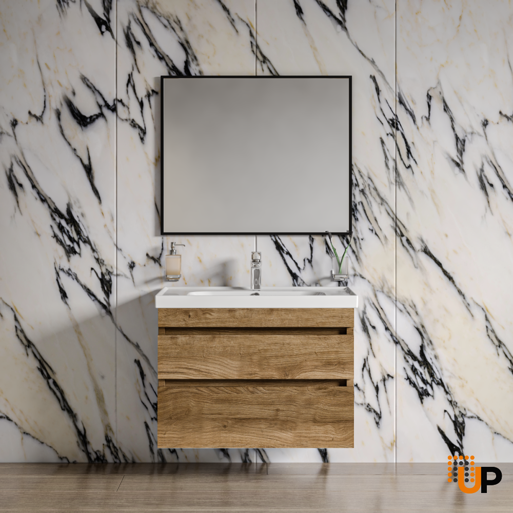 Modern Wall-Mounted Bathroom Vanity with Washbasin | Niagara Collection | Non-Toxic Fire-Resistant MDF-24" | Buy Vanity Online