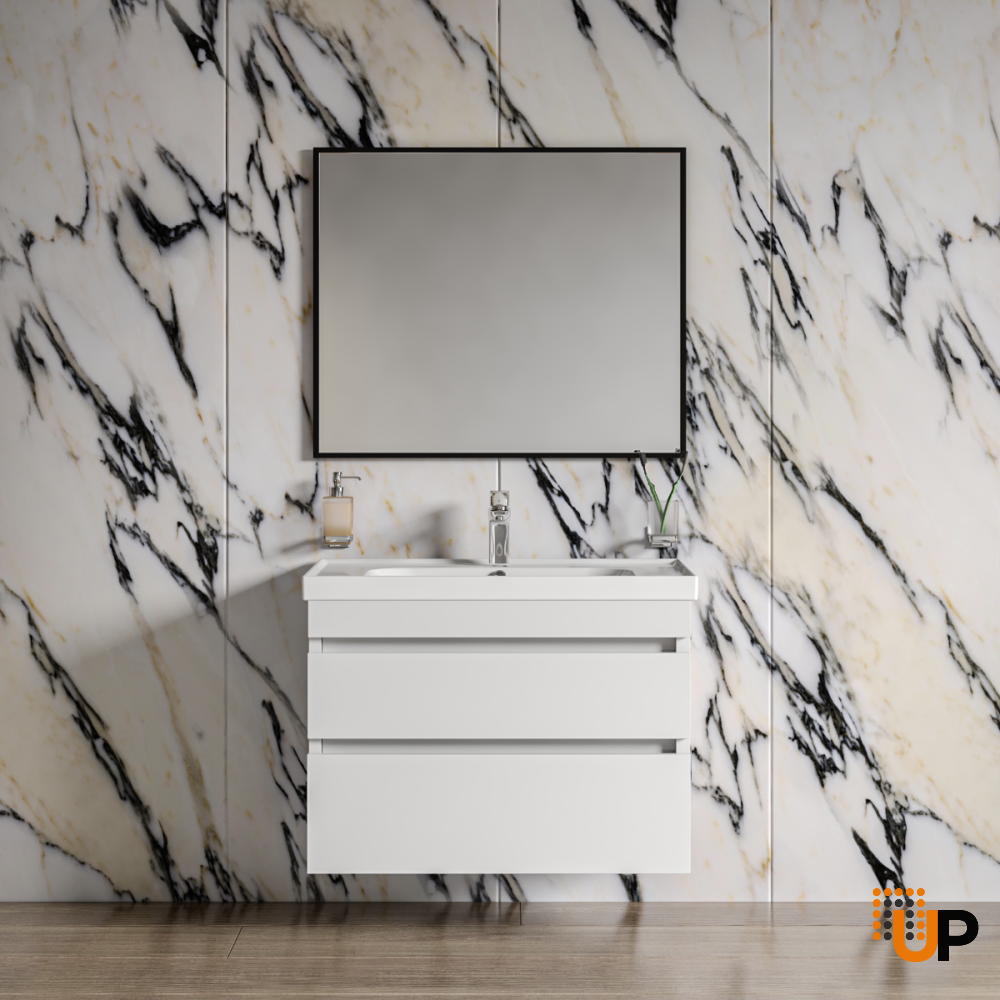 Modern Wall-Mounted Bathroom Vanity with Washbasin | Niagara Collection | Non-Toxic Fire-Resistant MDF-24" | Buy Vanity Online