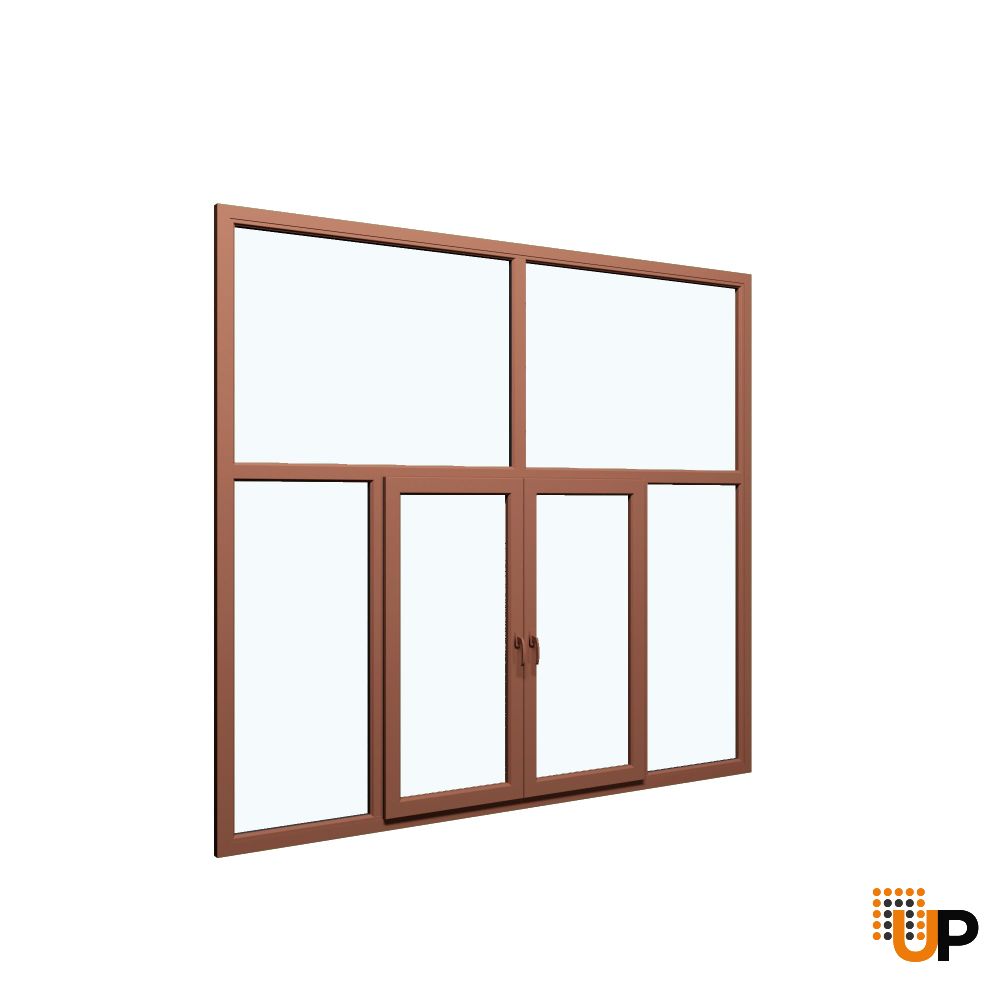 Six-Part Window PVC |  Two Center Sections Operable | Double Pane | Sateen Glass | Buy Windows Online