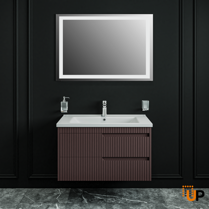 Modern Wall-Mount Bathroom Vanity with Washbasin | Judi Collection | Non-Toxic Fire-Resistant | Buy Vanity Online