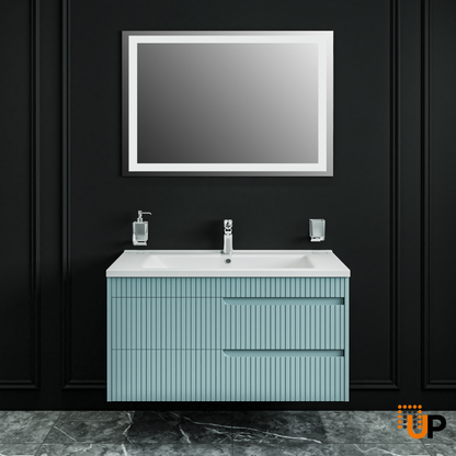 Modern Wall-Mount Bathroom Vanity with Washbasin | Judi Collection | Non-Toxic Fire-Resistant | Buy Vanity Online