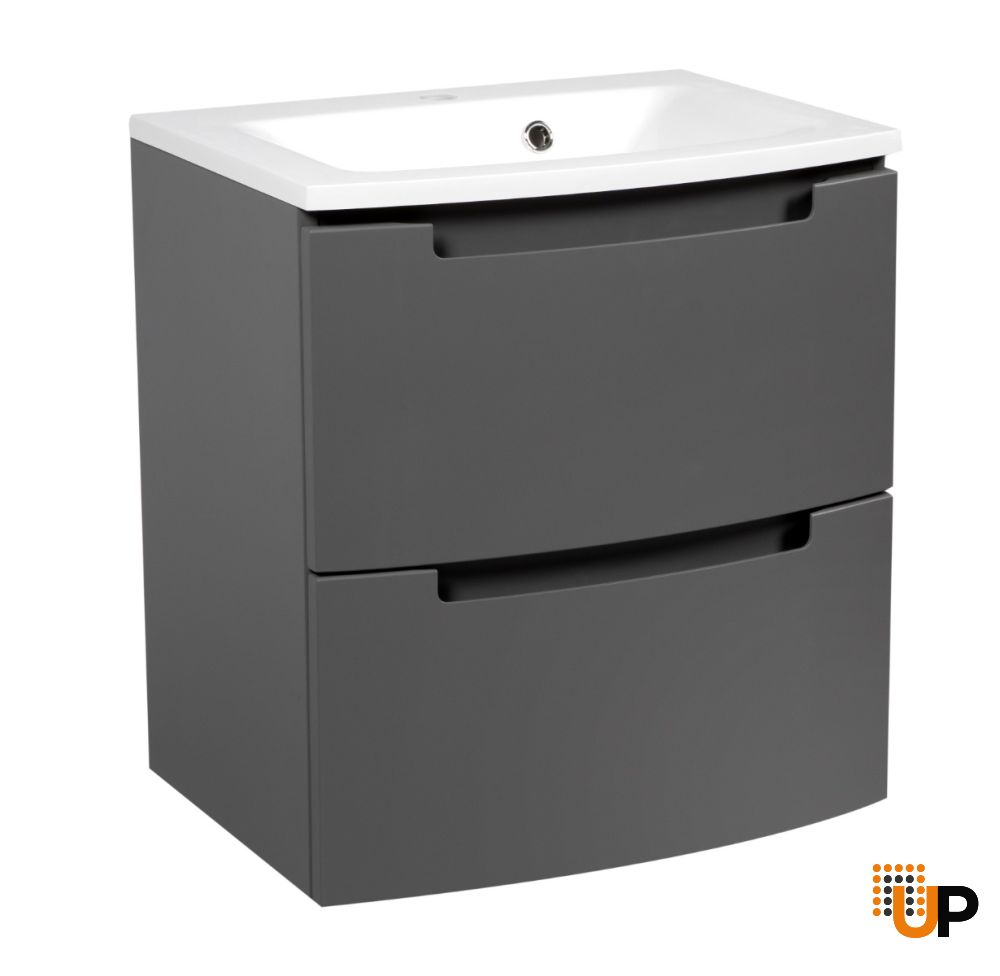 Modern Wall-Mount Bathroom Vanity with Washbasin | Delux Collection | Non-Toxic Fire-Resistant MDF-22,5" | Buy Vanity Online