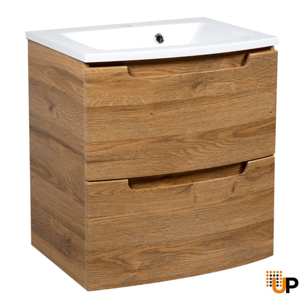 Modern Wall-Mount Bathroom Vanity with Washbasin | Delux Collection | Non-Toxic Fire-Resistant MDF-22,5" | Buy Vanity Online