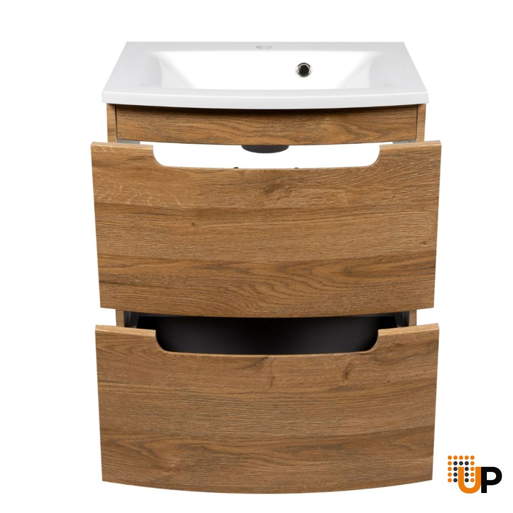 Modern Wall-Mount Bathroom Vanity with Washbasin | Delux Collection | Non-Toxic Fire-Resistant MDF-22,5" | Buy Vanity Online