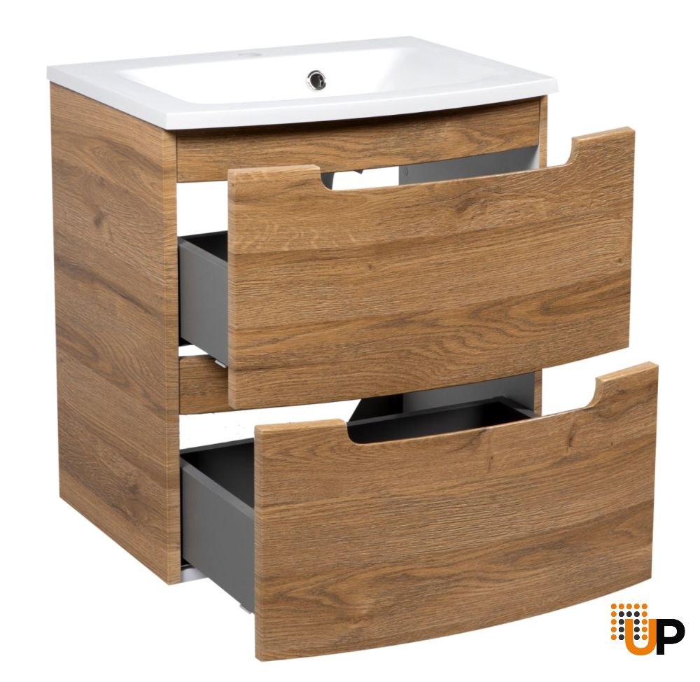 Modern Wall-Mount Bathroom Vanity with Washbasin | Delux Collection | Non-Toxic Fire-Resistant MDF-22,5" | Buy Vanity Online