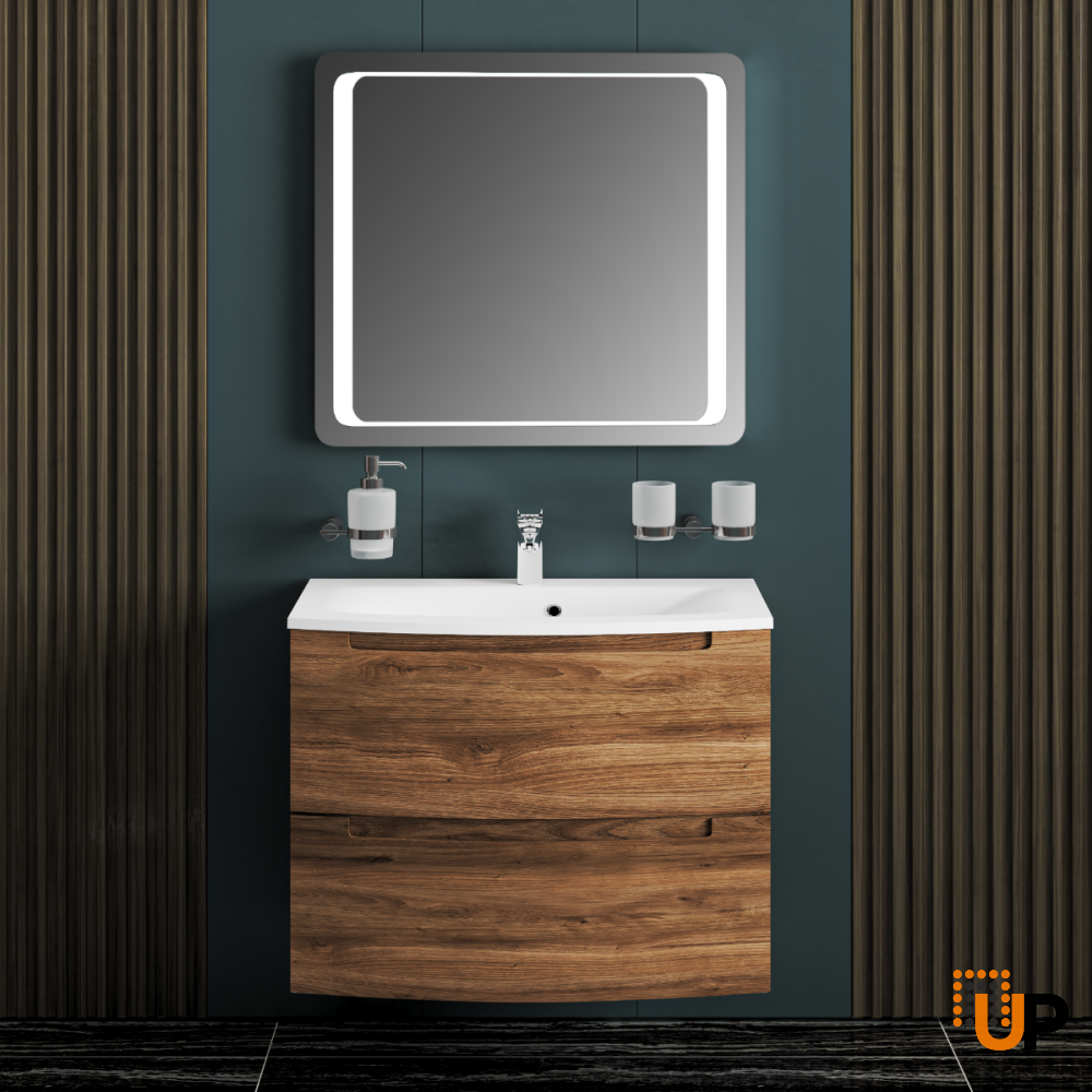 Modern Wall-Mount Bathroom Vanity with Washbasin | Delux Collection | Non-Toxic Fire-Resistant MDF-22,5" | Buy Vanity Online