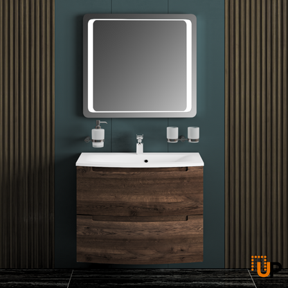 Modern Wall-Mount Bathroom Vanity with Washbasin | Delux Collection | Non-Toxic Fire-Resistant MDF-22,5" | Buy Vanity Online