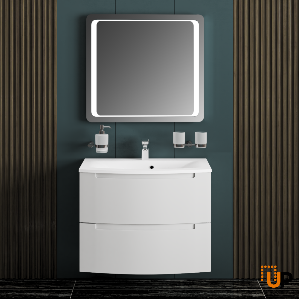 Modern Wall-Mount Bathroom Vanity with Washbasin | Delux Collection | Non-Toxic Fire-Resistant MDF-22,5" | Buy Vanity Online