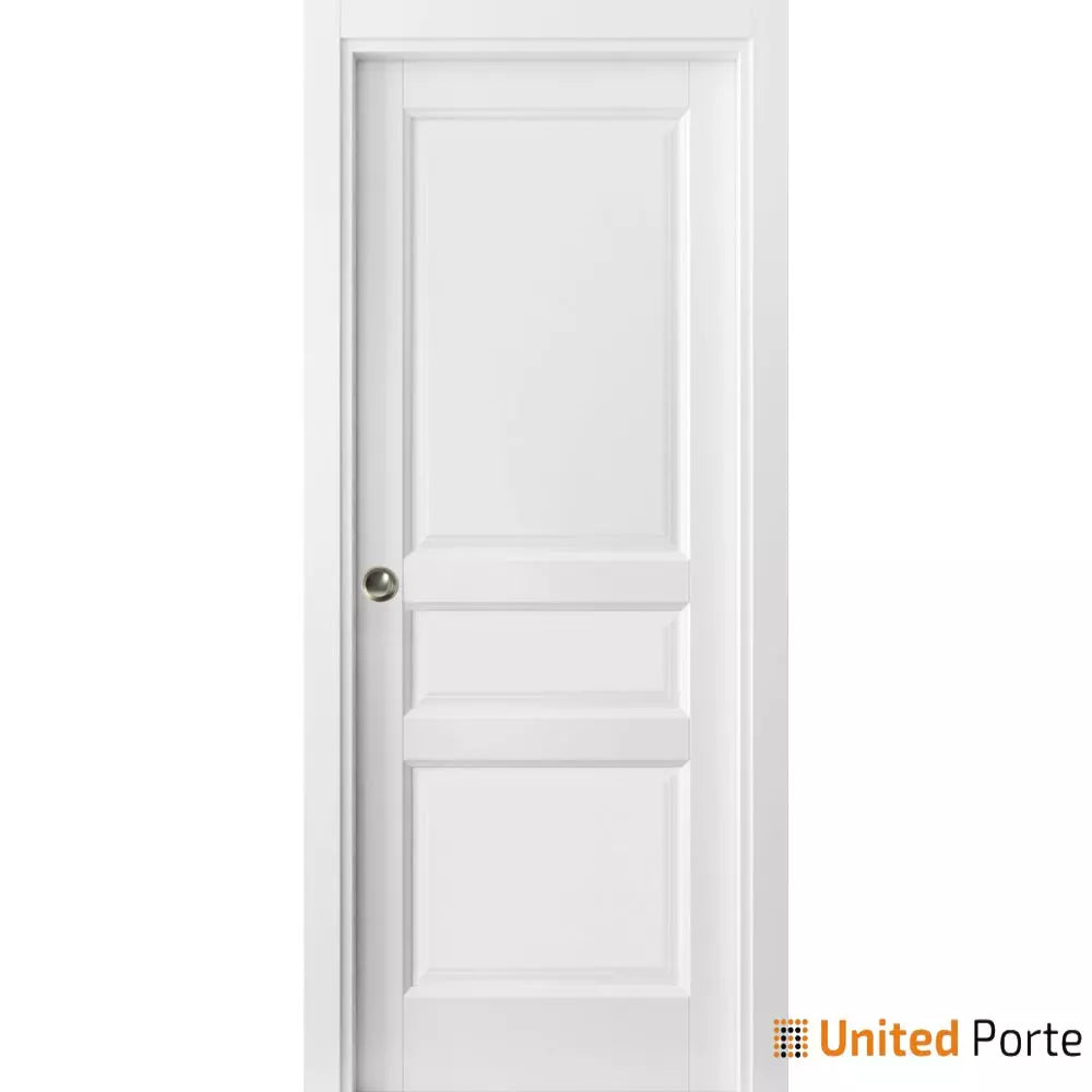 French Pocket Door with Decorative Panels | Solid Wood Interior Sliding Closet Sturdy Doors | Buy Doors Online
