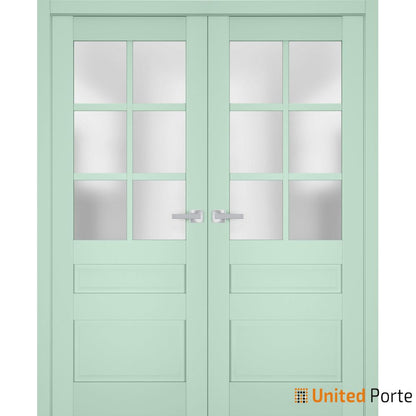 Interior Solid French Door with Frosted Glass | Bathroom Bedroom Sturdy Doors | Buy Doors Online