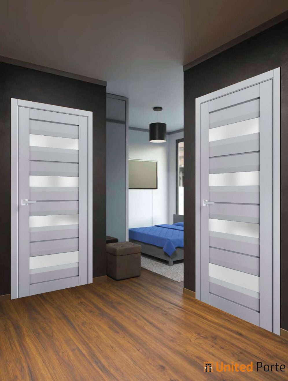 Interior Solid French Swing Door with Frosted Glass | Bathroom Bedroom Sturdy Doors | Buy Doors Online