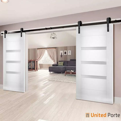 Modern Barn Door with Frosted Opaque Glass | Solid Panel Interior Doors | Buy Doors Online