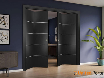 Modern Interior Sliding Closet Bi-fold Door with Hardware | Solid Panel Interior Doors | Buy Doors Online