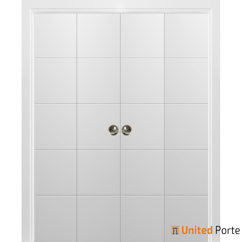 Sliding Closet Bi-fold Doors with Decorative Panels | Wood Solid Bedroom Wardrobe Doors | Buy Doors Online