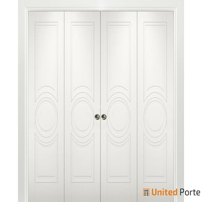 Sliding Closet Bi-fold Door with Decorative Panels | Wood Solid Bedroom Wardrobe Doors | Buy Doors Online