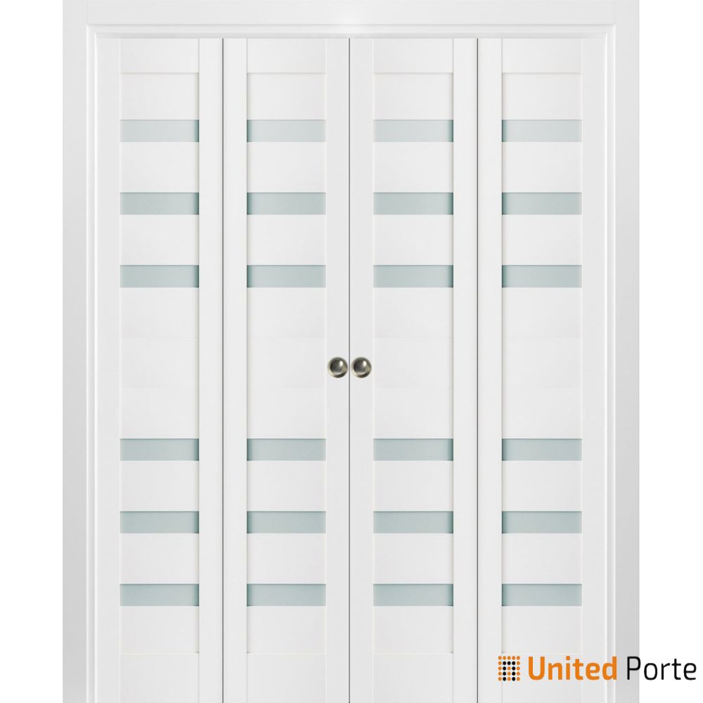 Sliding Closet Bi-fold Doors with Frosted Glass | Wood Solid Bedroom Wardrobe Doors | Buy Doors Online 