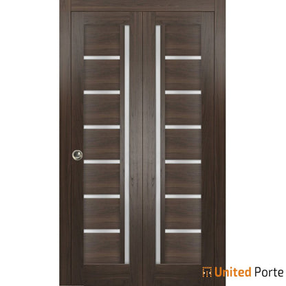 Sliding Closet Bi-fold Doors with Frosted Glass | Wood Solid Bedroom Wardrobe Doors | Buy Doors Online