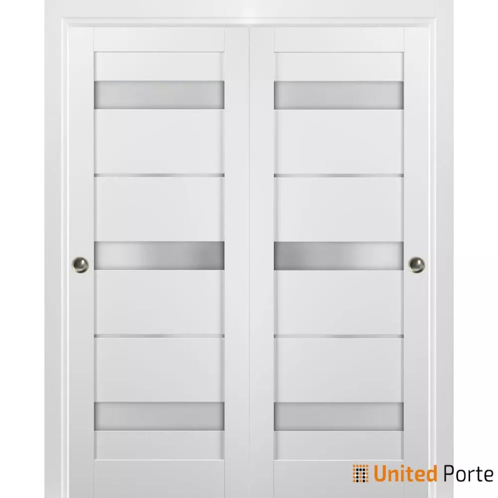 Sliding Closet Bypass Doors with Frosted Opaque Glass | Kitchen Lite Wooden Solid Bedroom Wardrobe Doors | Buy Doors Online