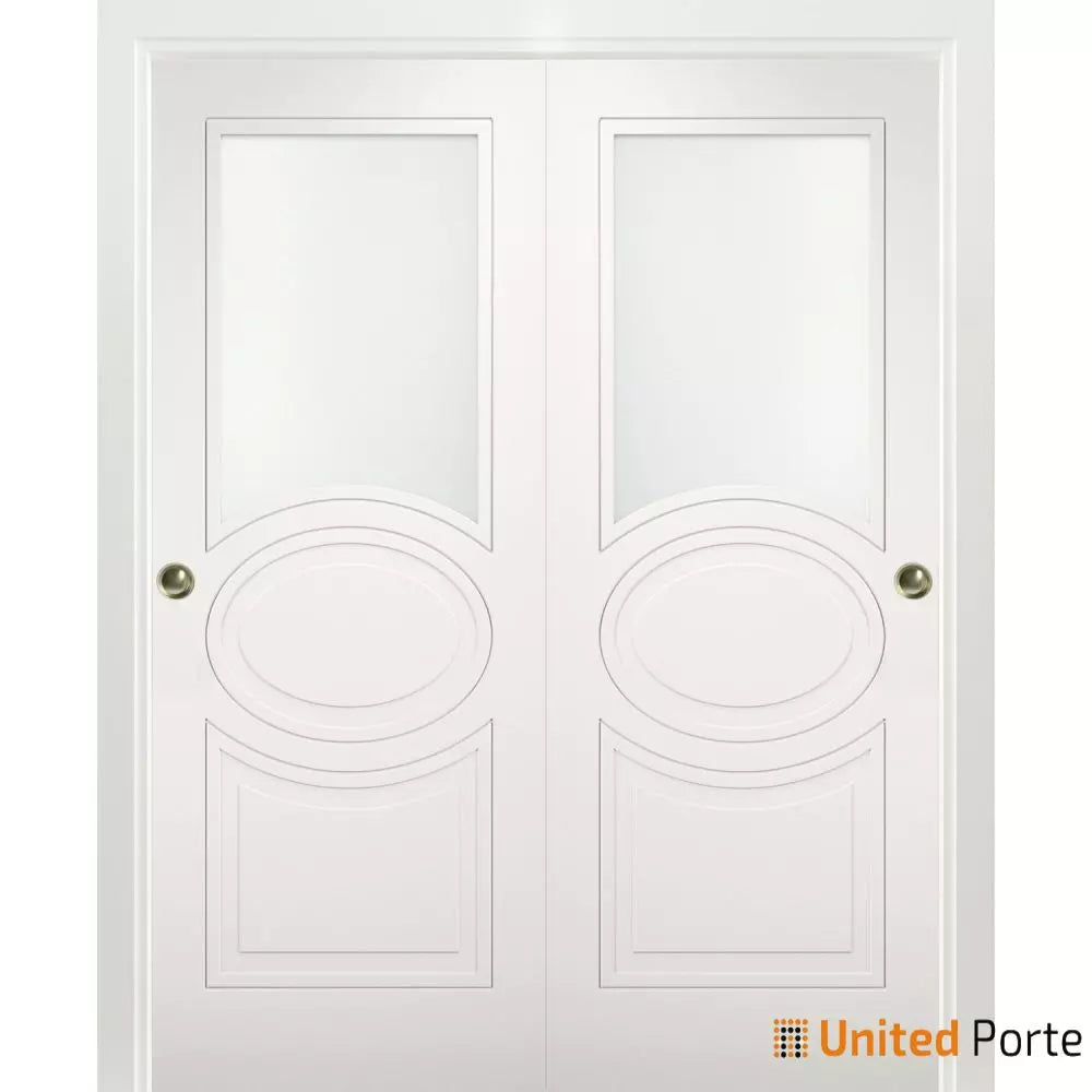 Sliding Closet Bypass Doors with Opaque Glass | Wood Solid Bedroom Wardrobe Doors | Buy Doors Online