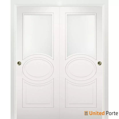 Sliding Closet Bypass Doors with Opaque Glass | Wood Solid Bedroom Wardrobe Doors | Buy Doors Online