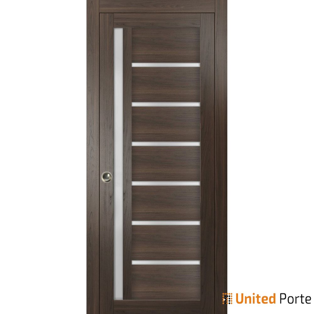 Sliding French Pocket Door with Frosted Glass | Solid Wood Interior Bedroom Sturdy Doors | Buy Doors Online 